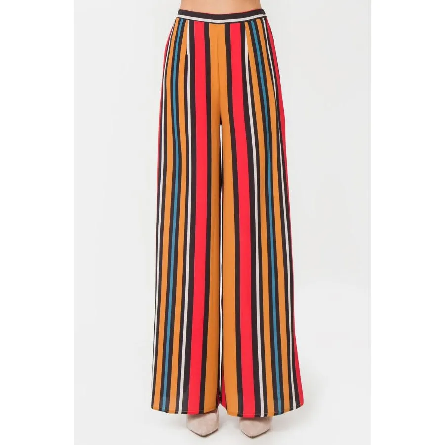 Orange Multi Striped palazzo pants