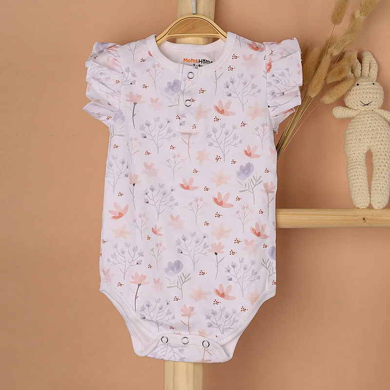 Organic Cotton Onesie For Baby Girl | Blossom | Printed | Pink