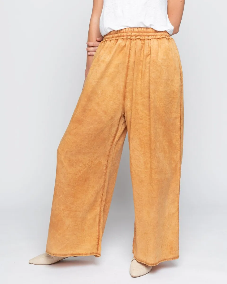 Pleated Washed Palazzo Pant