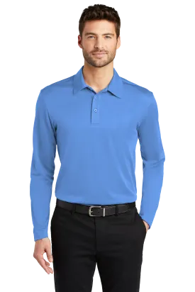 Port Authority® Silk Touch™ Performance Long Sleeve Polo - Carolina Blue