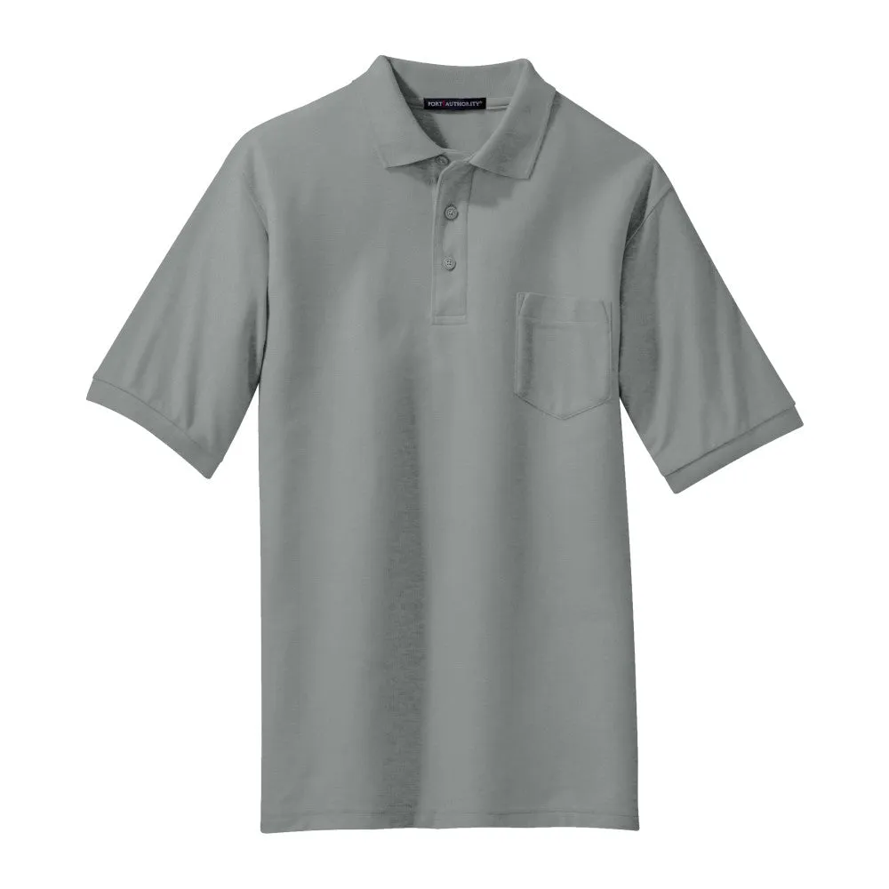 Port Authority® Silk Touch™ Polo with Pocket - Cool Grey