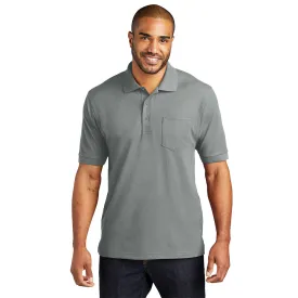 Port Authority® Silk Touch™ Polo with Pocket - Cool Grey