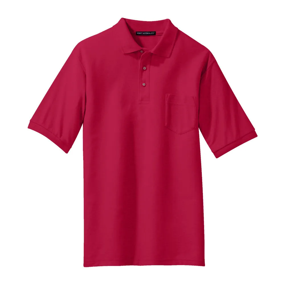 Port Authority® Silk Touch™ Polo with Pocket - Red