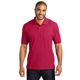 Port Authority® Silk Touch™ Polo with Pocket - Red