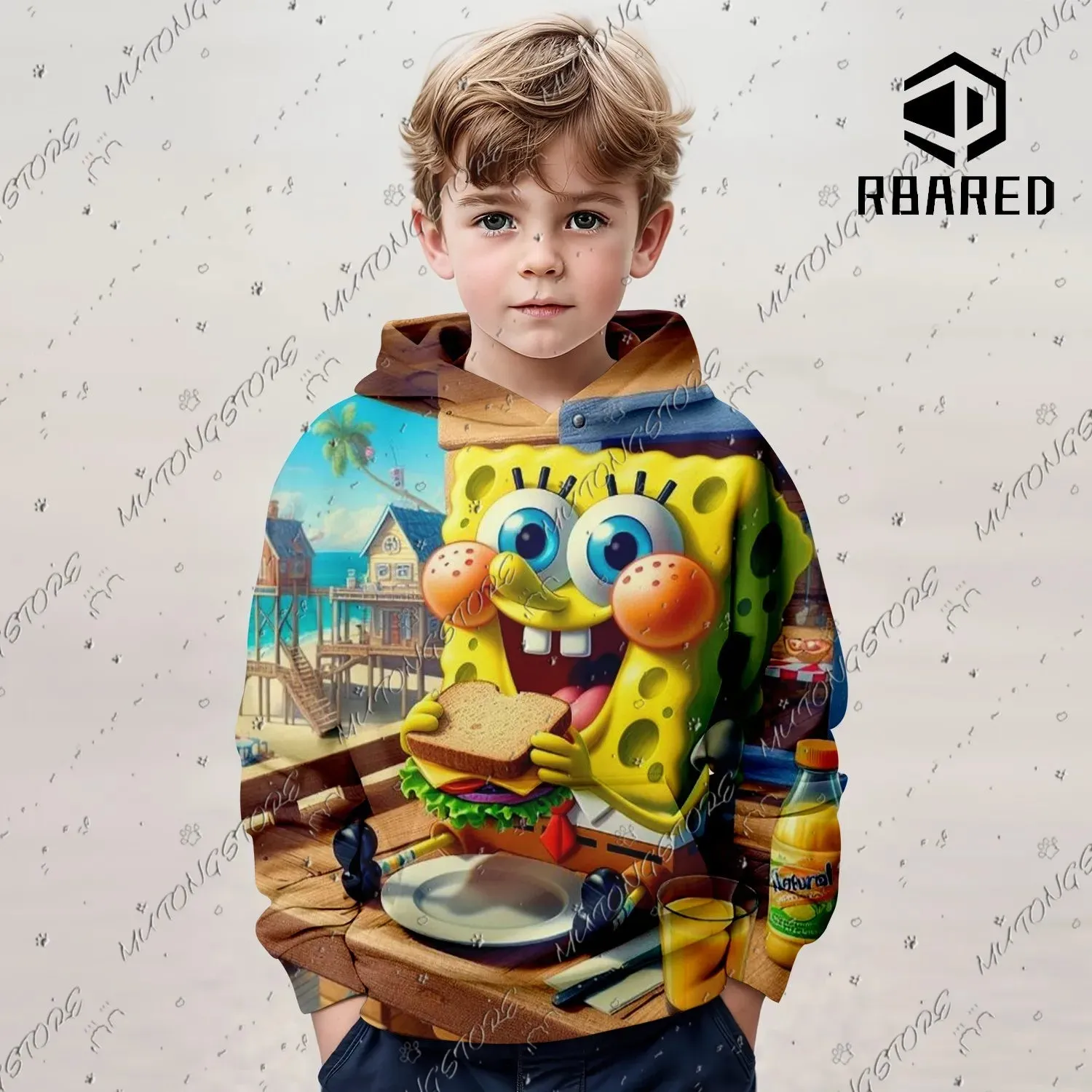 RBARED Spongebob Hoodie For Kids