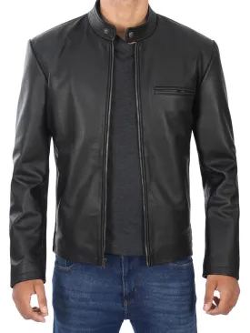 Ricardo Men's Black Cow Hide Leather Motorcycle Jacket