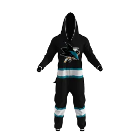 San Jose Sharks NHL Hockey Sockey Men's Black Team Uniform Onesie