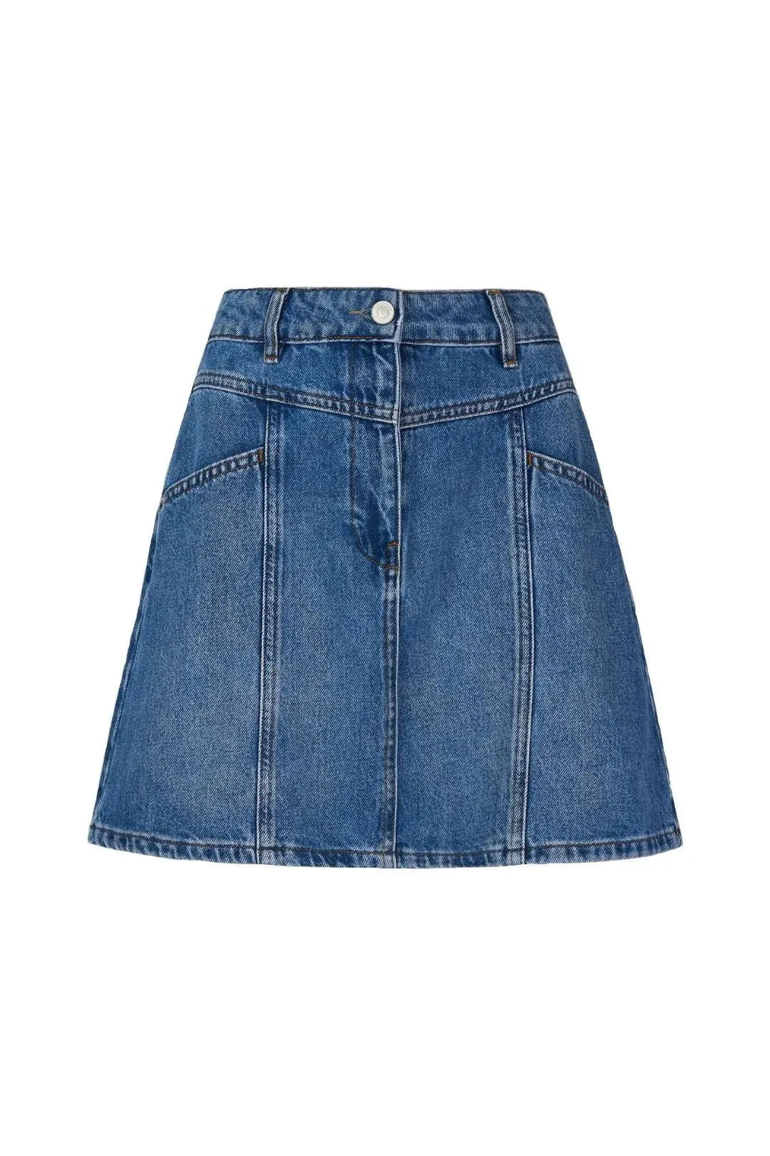 Seam Detail Denim Mini Skirt