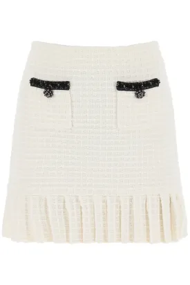 Self Portrait Knitted Mini Skirt With Sequins