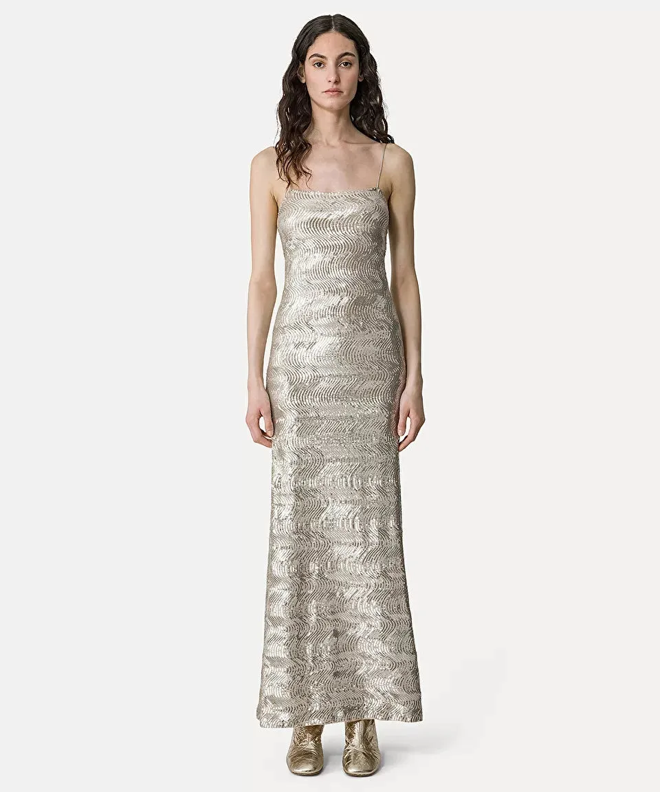 Sequinned La Danza Slip Dress - Silver