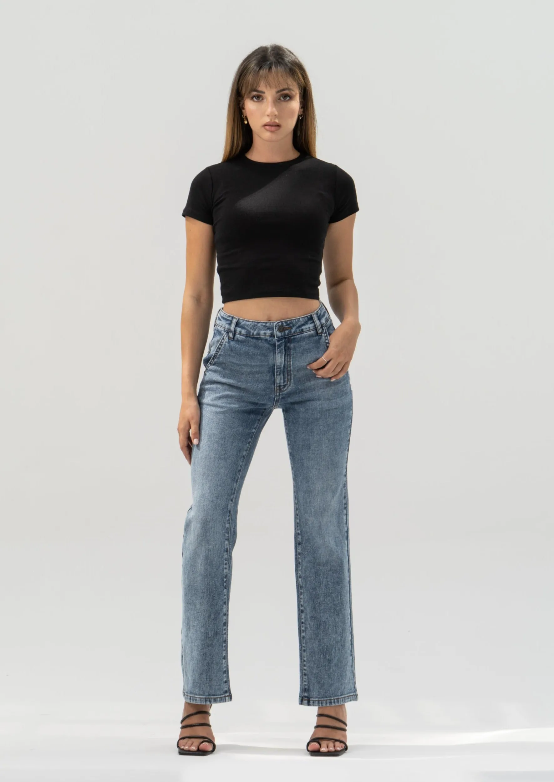 Side Pocket Straight Fit Jeans