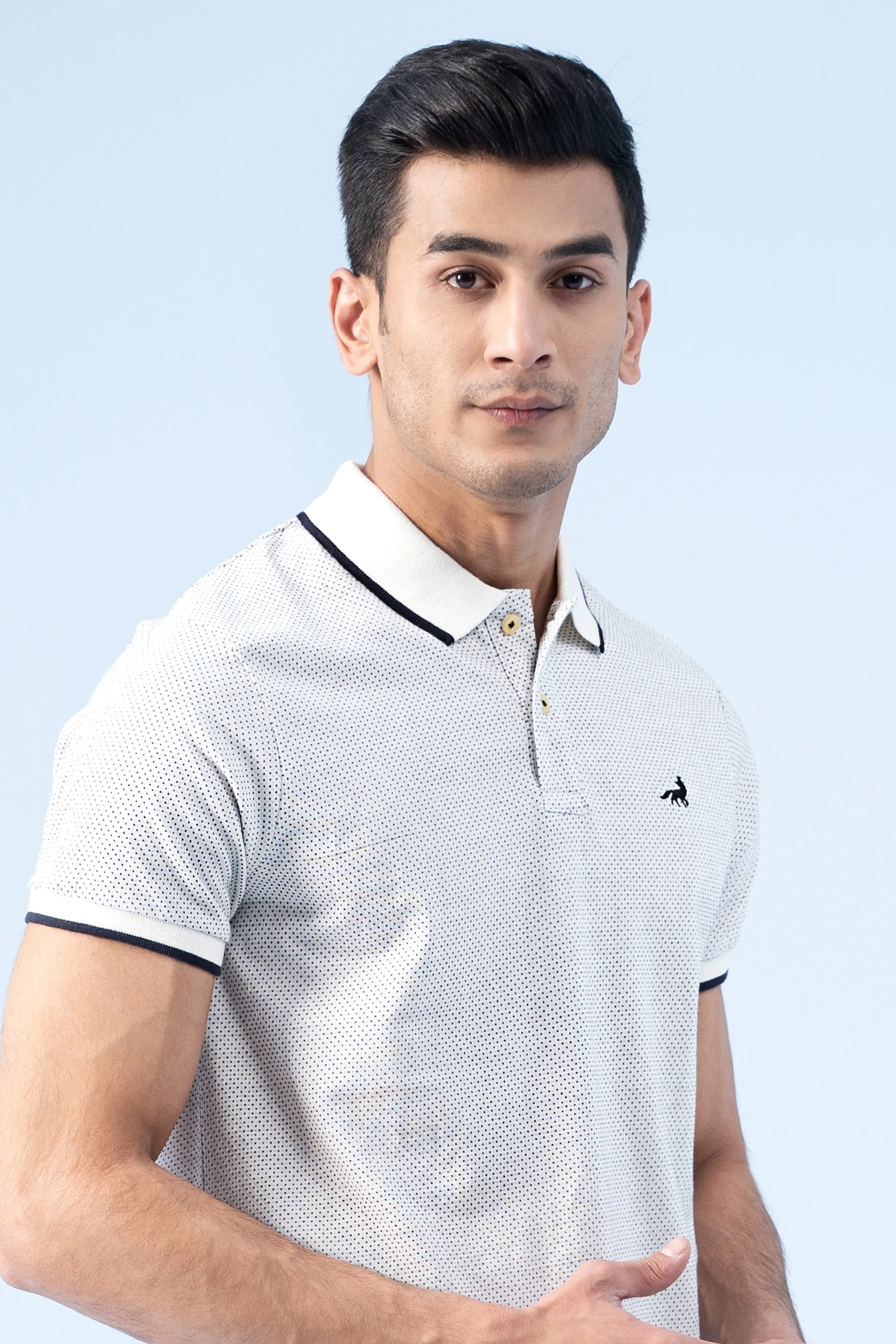 SIGNATURE TIPPING POLO OFF WHITE