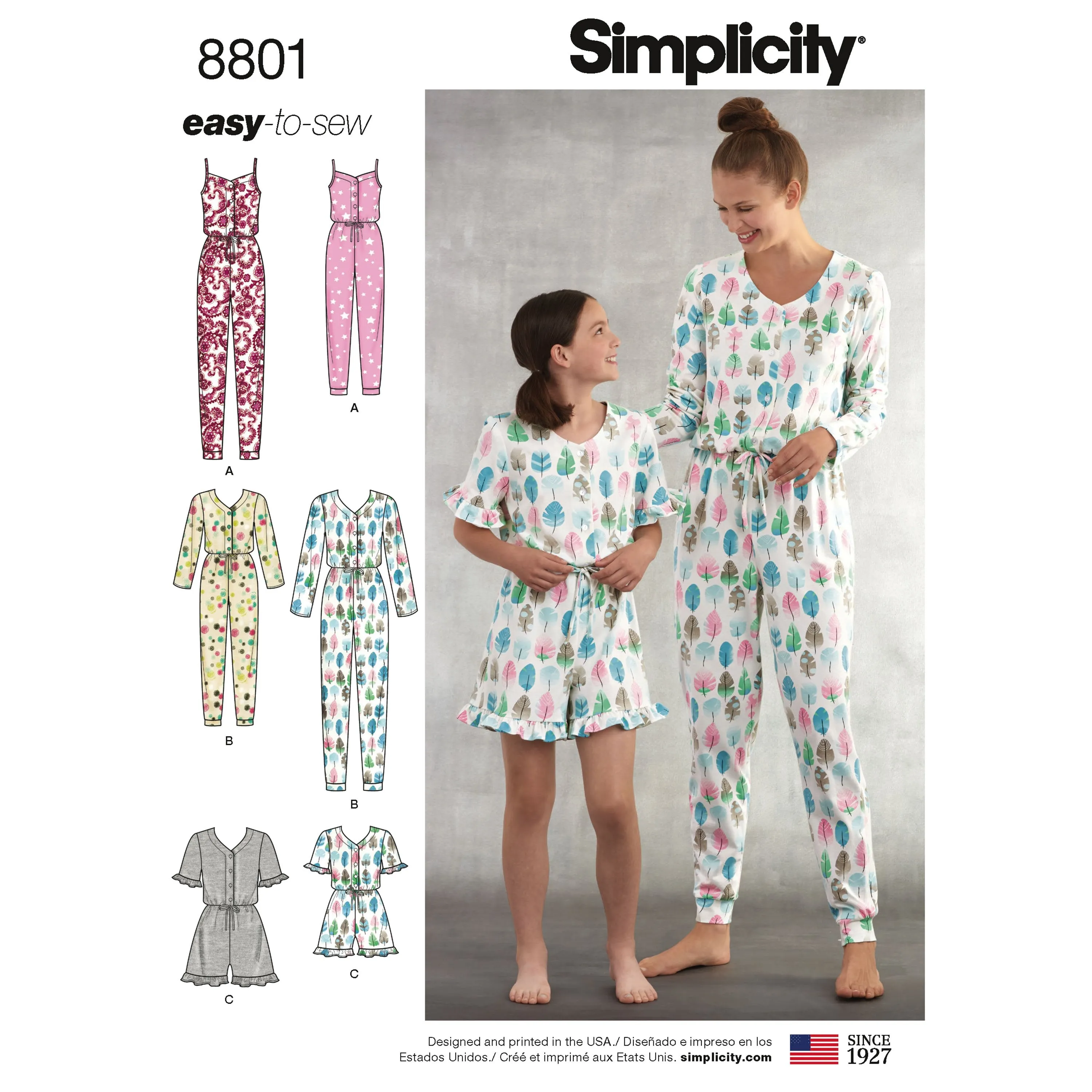 Simplicity Pattern 8801 girls and misses knit jumpsuit romper