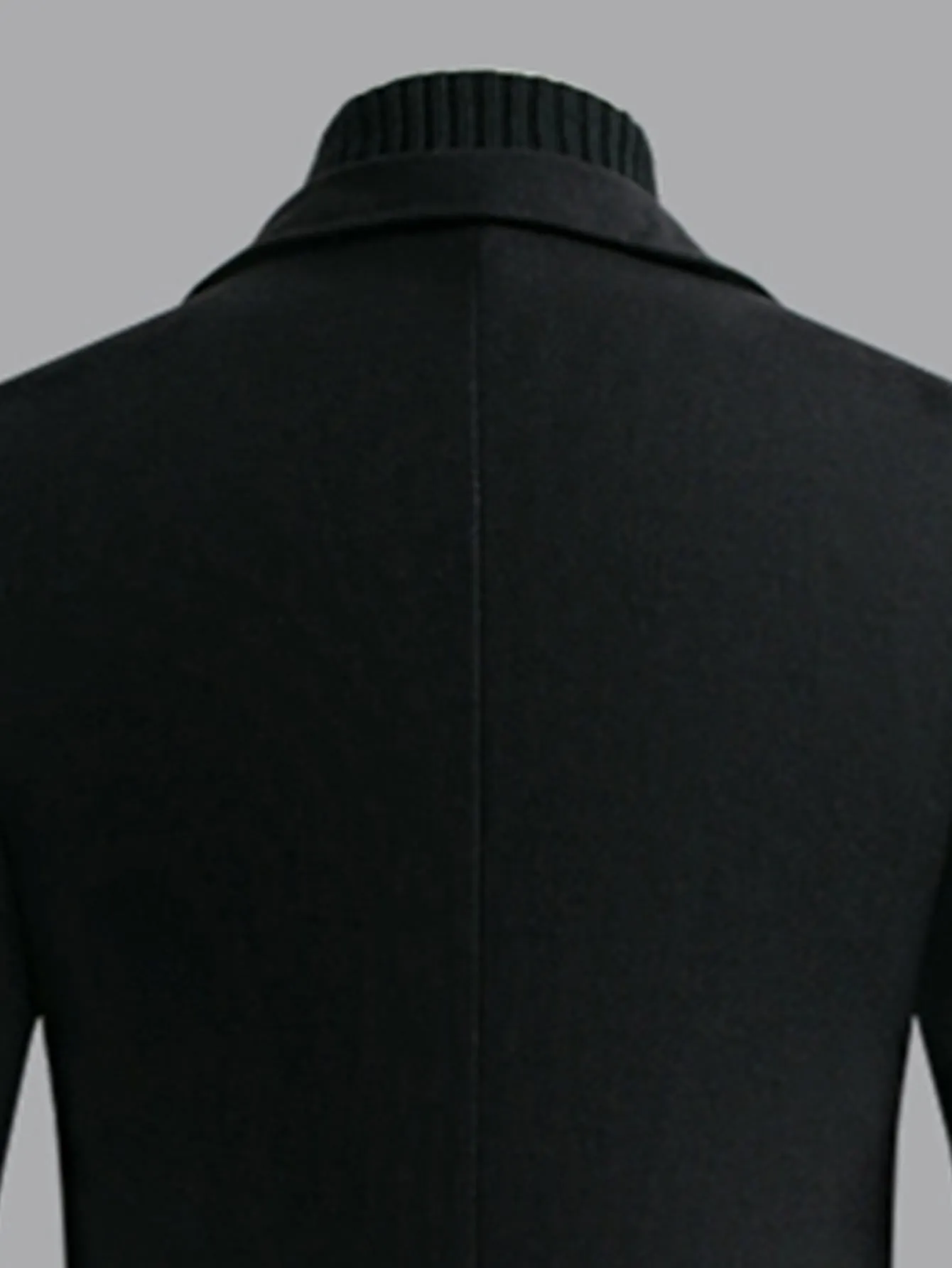 Single Breasted Lapel Collar Button Front Overcoat