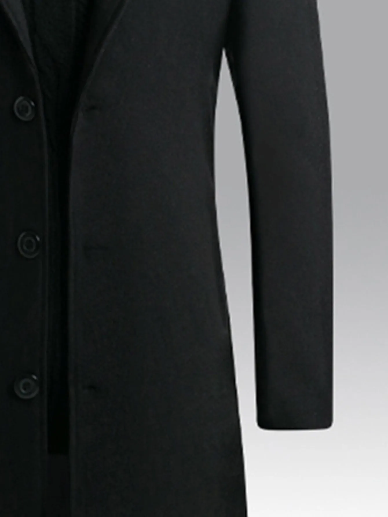 Single Breasted Lapel Collar Button Front Overcoat