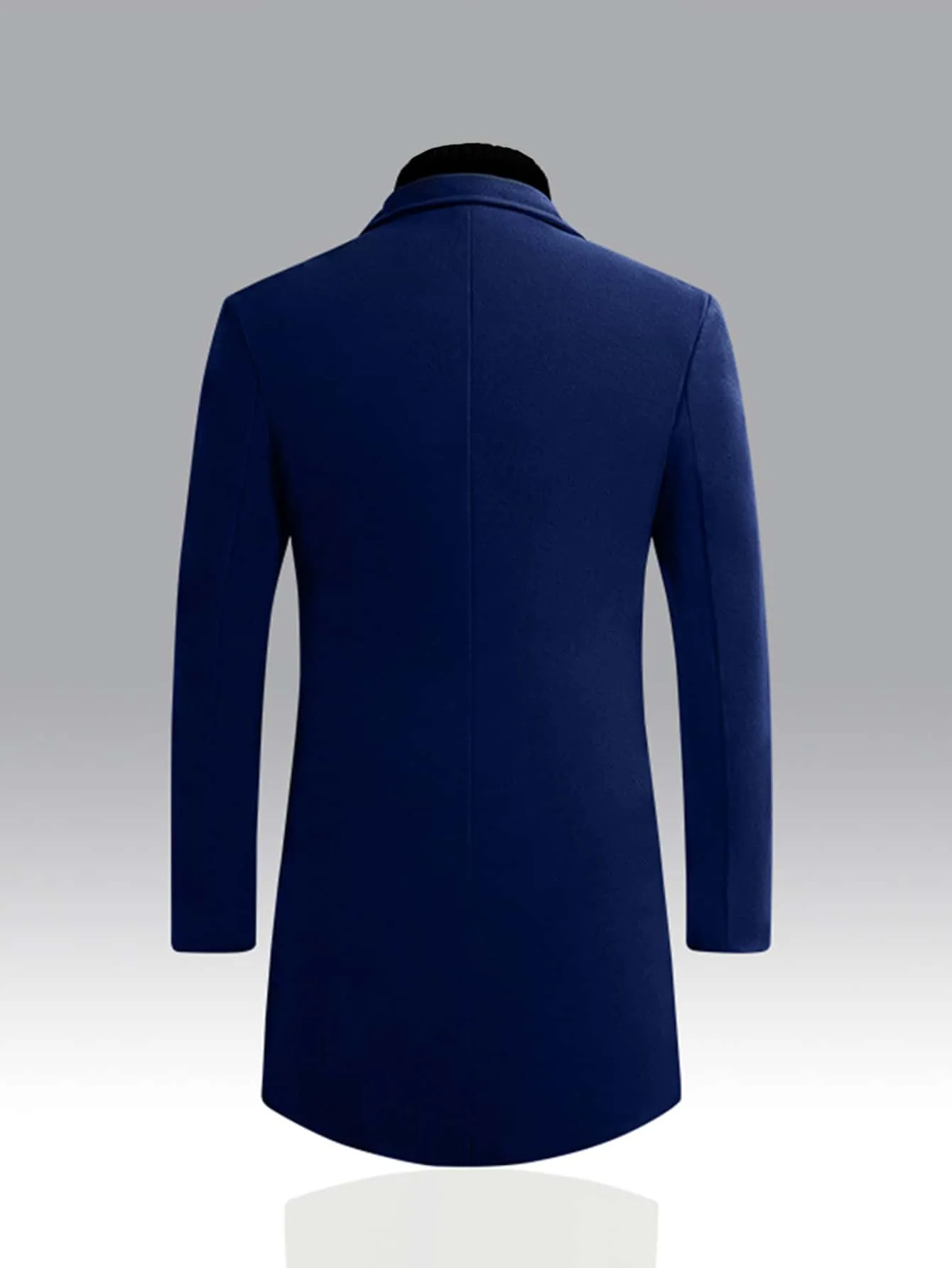 Single Breasted Lapel Collar Button Front Overcoat