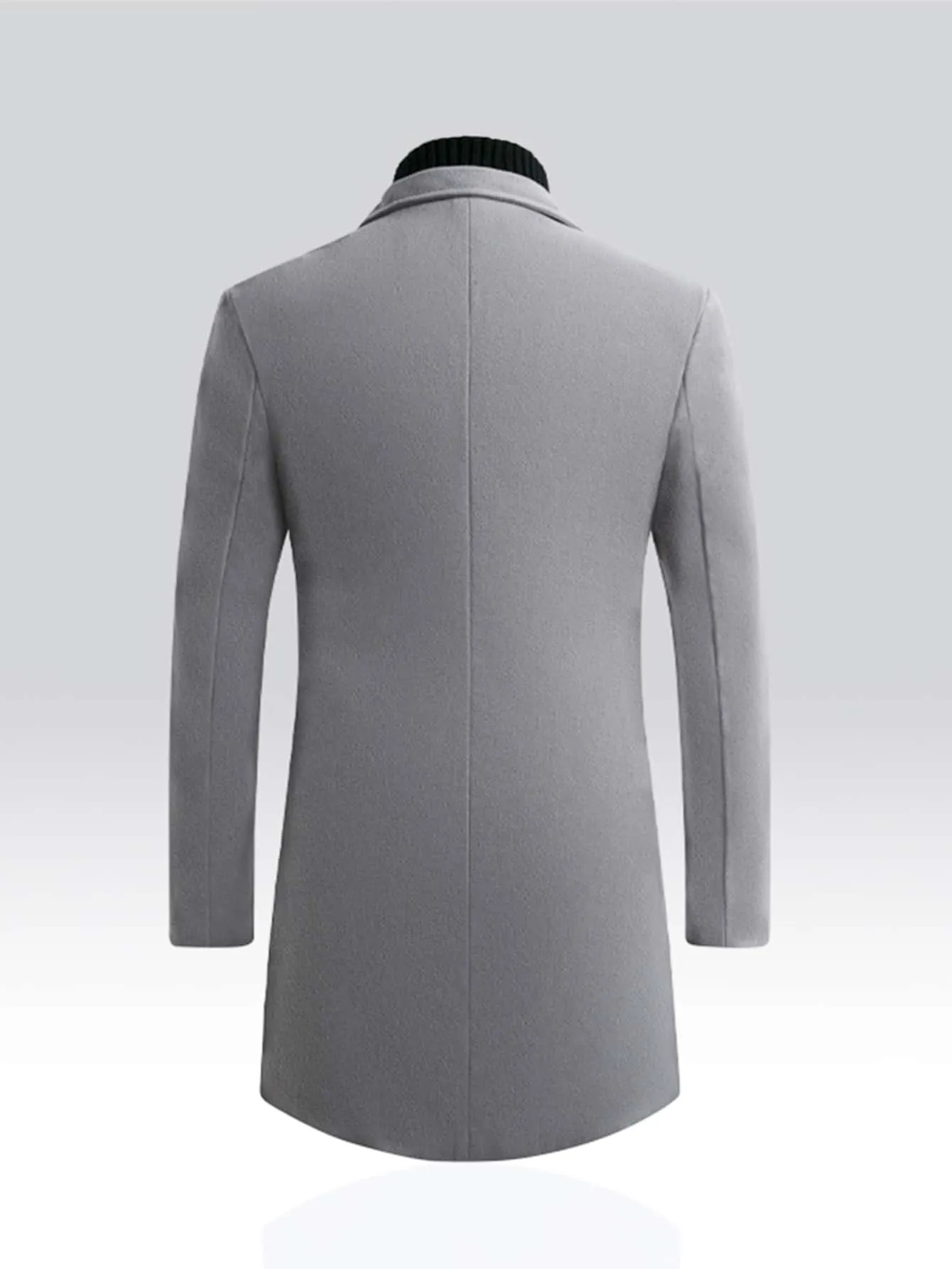 Single Breasted Lapel Collar Button Front Overcoat