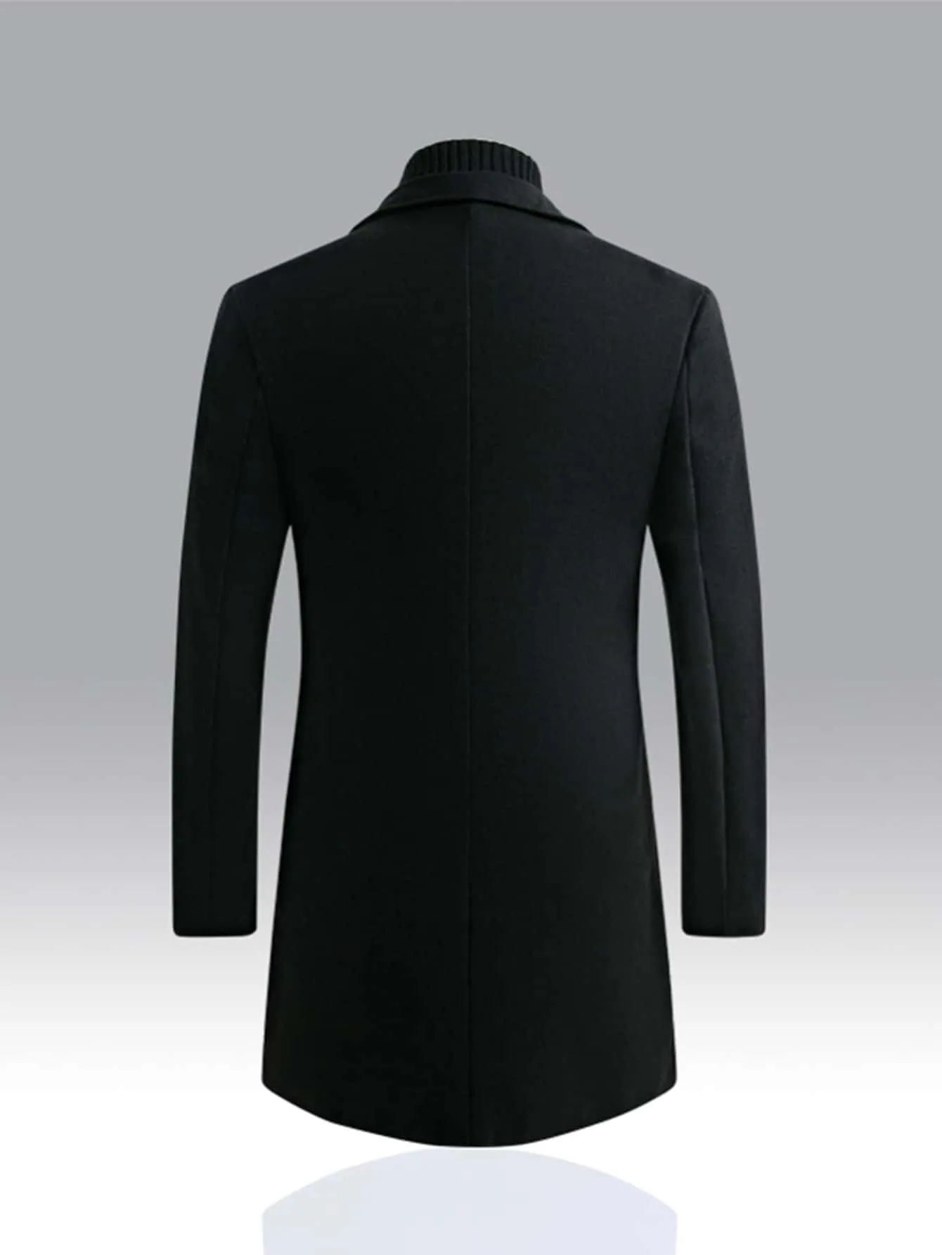 Single Breasted Lapel Collar Button Front Overcoat