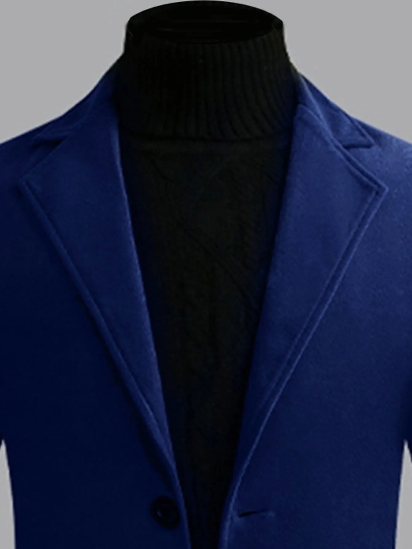 Single Breasted Lapel Collar Button Front Overcoat