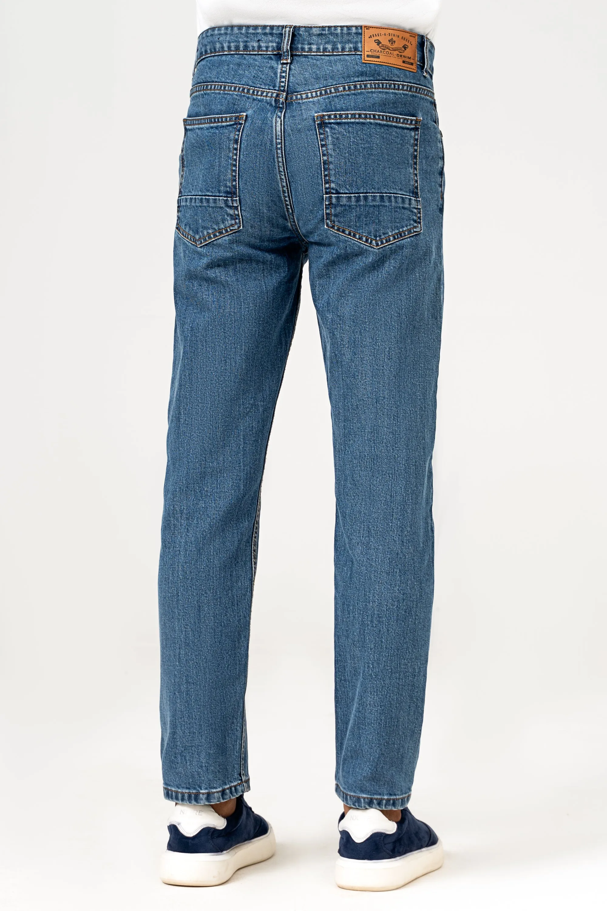 STRAIGHT LEG DENIM JEANS LIGHT BLUE