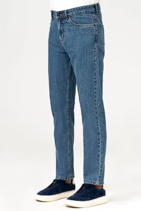 STRAIGHT LEG DENIM JEANS LIGHT BLUE