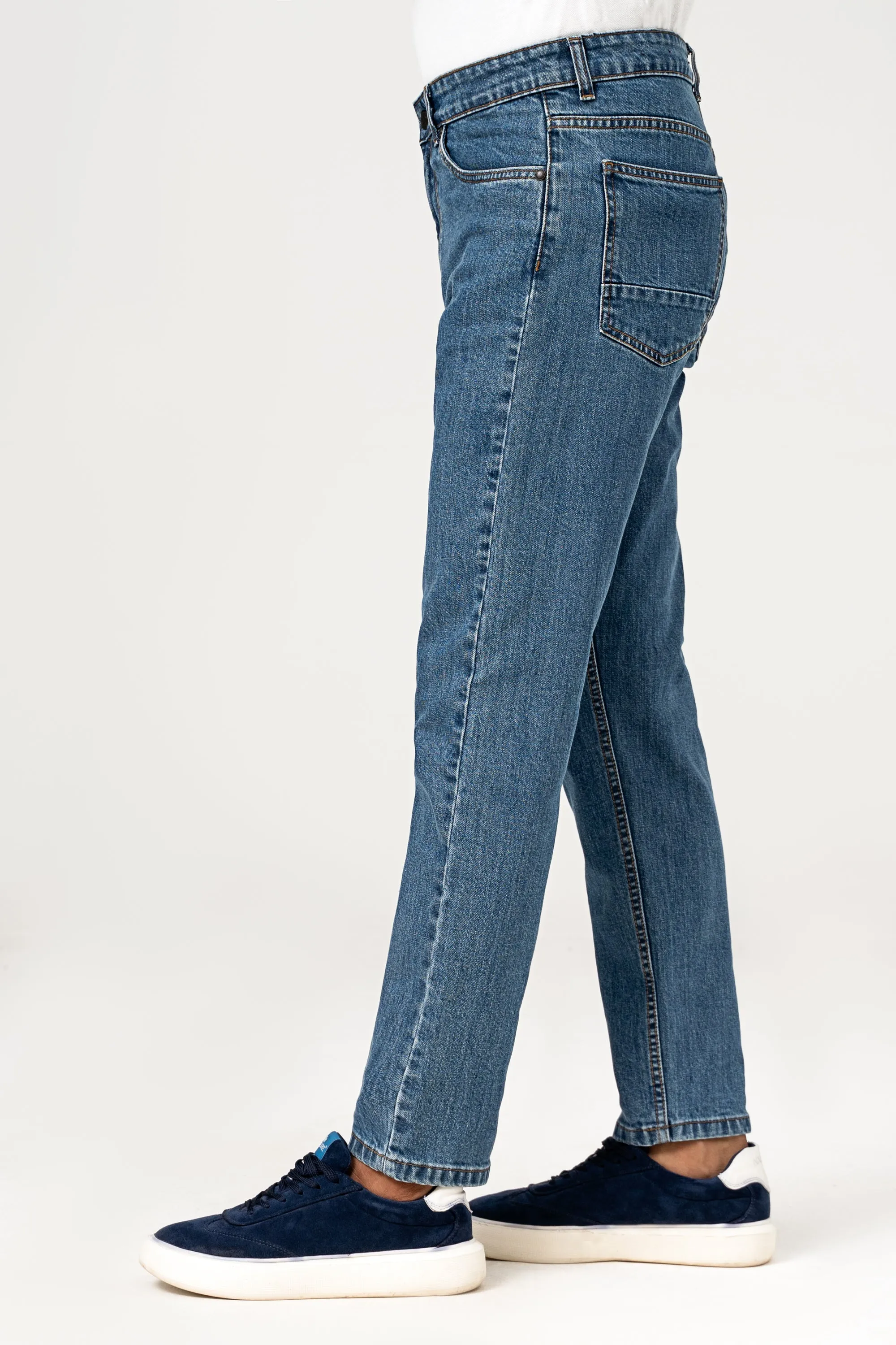 STRAIGHT LEG DENIM JEANS LIGHT BLUE