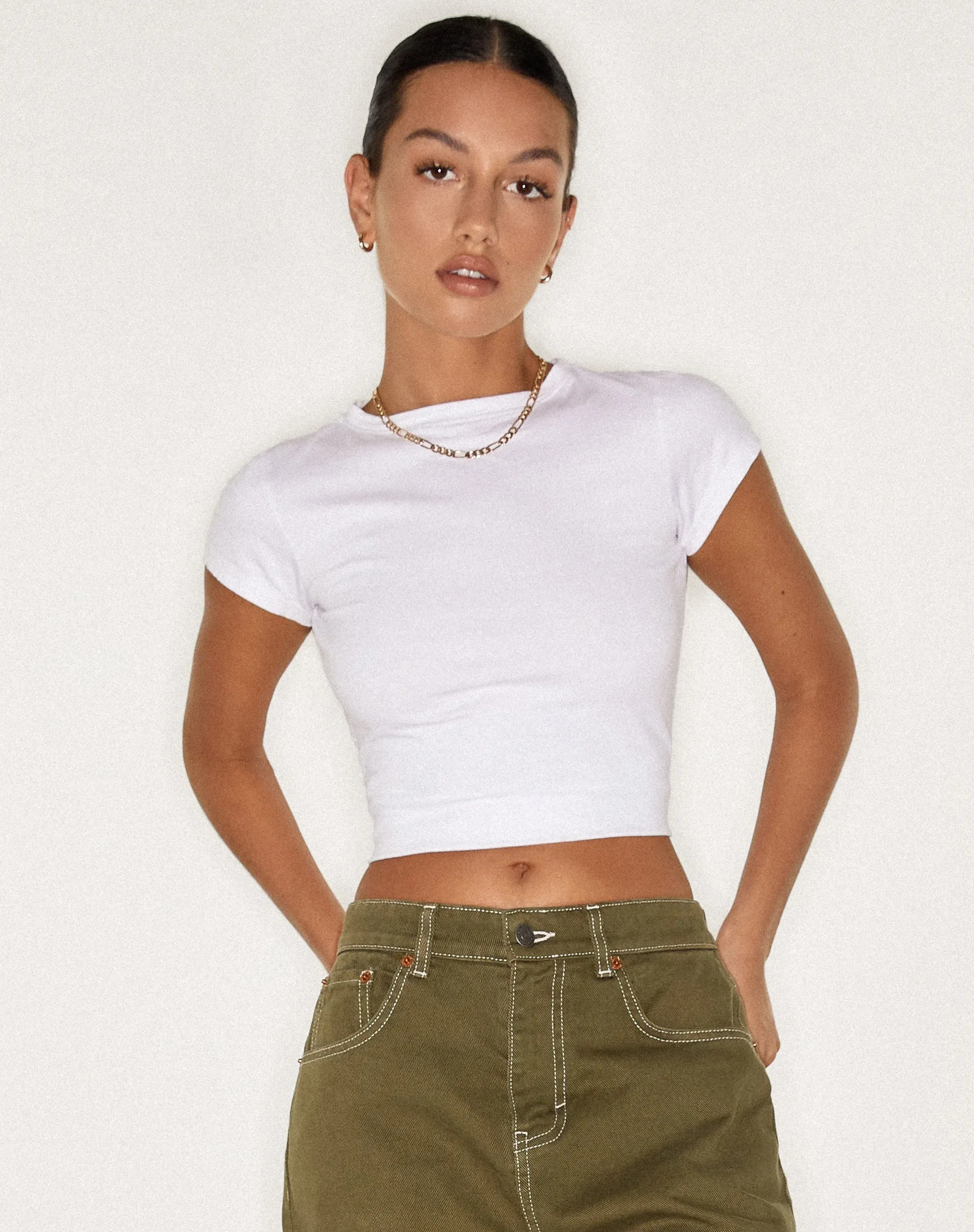 Surtie Crop Top in Lycra White