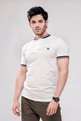 T SHIRT HENLEY TIPPING BAN OFF WHITE