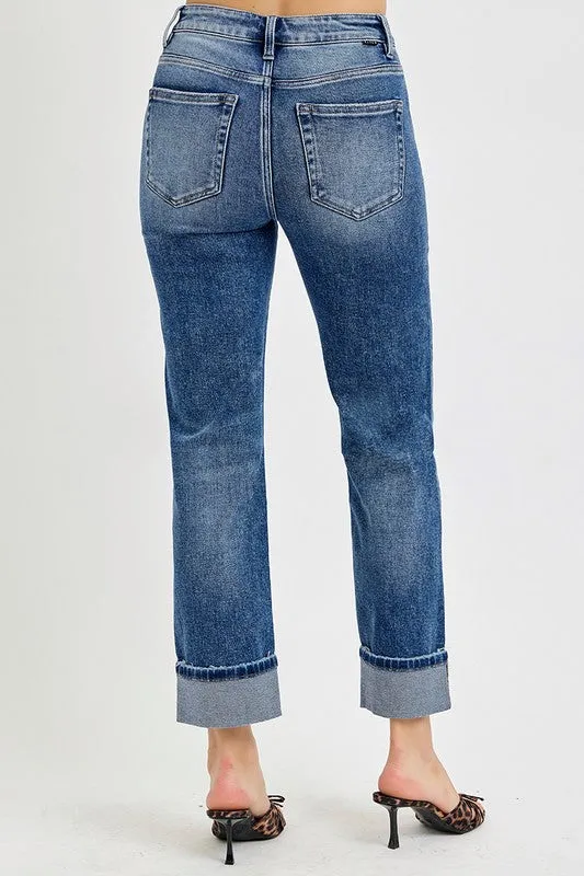 TOMMY TUMMY CONTROL HIGH RISE CROP STRAIGHT JEANS