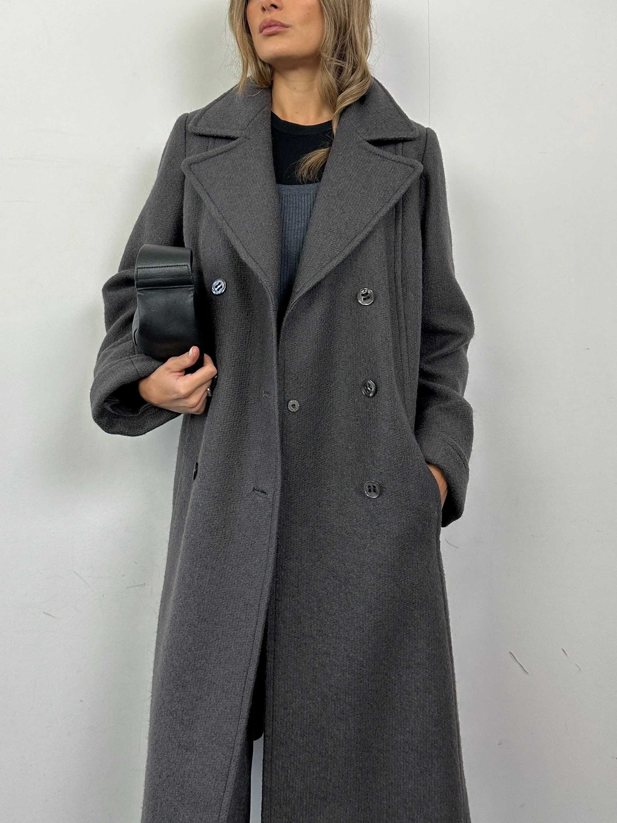 Vintage Wool Double Breasted A-line Coat - M/L