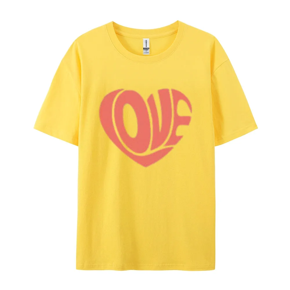 Women Love Heart Valentine's Day Print  Graphic T-shirt