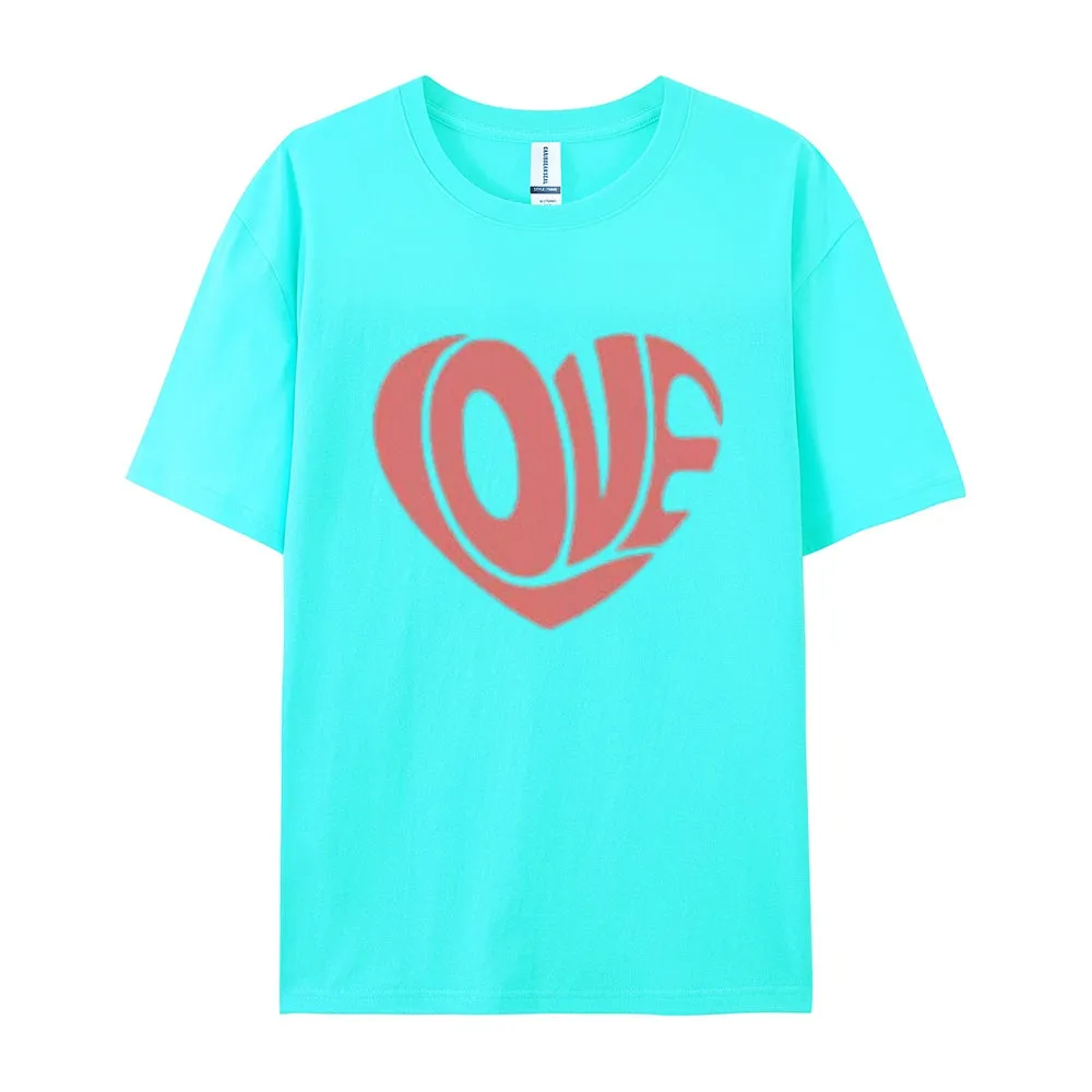 Women Love Heart Valentine's Day Print  Graphic T-shirt