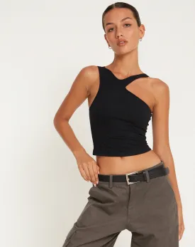 Xylia Crop Top in Lycra Black