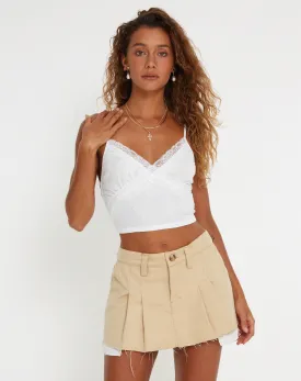 Yecaca Crop Top in Lace Ivory